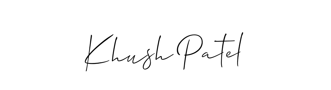 How to Draw Khush Patel signature style? Allison_Script is a latest design signature styles for name Khush Patel. Khush Patel signature style 2 images and pictures png