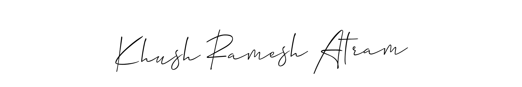 Use a signature maker to create a handwritten signature online. With this signature software, you can design (Allison_Script) your own signature for name Khush Ramesh Atram. Khush Ramesh Atram signature style 2 images and pictures png