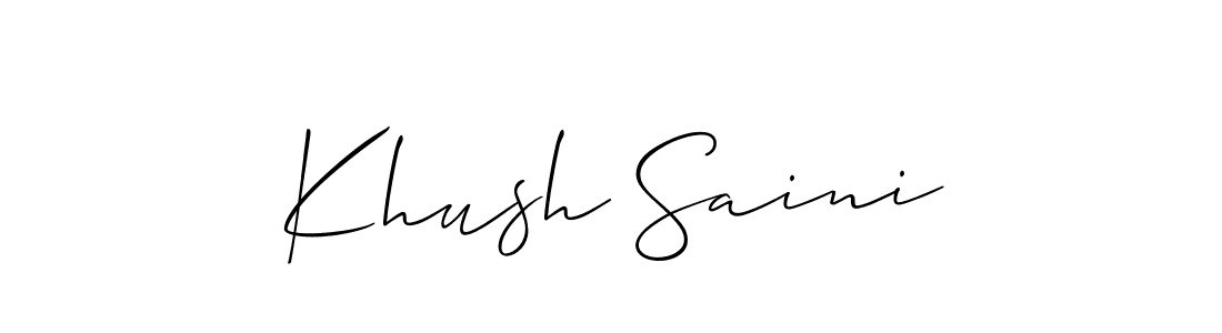 Also You can easily find your signature by using the search form. We will create Khush Saini name handwritten signature images for you free of cost using Allison_Script sign style. Khush Saini signature style 2 images and pictures png