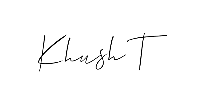 How to make Khush T signature? Allison_Script is a professional autograph style. Create handwritten signature for Khush T name. Khush T signature style 2 images and pictures png