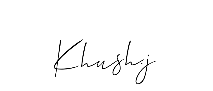 It looks lik you need a new signature style for name Khush.j. Design unique handwritten (Allison_Script) signature with our free signature maker in just a few clicks. Khush.j signature style 2 images and pictures png