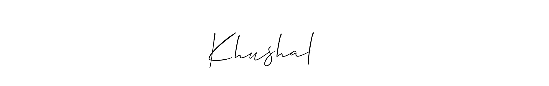 The best way (Allison_Script) to make a short signature is to pick only two or three words in your name. The name Khushal❣️❣️ include a total of six letters. For converting this name. Khushal❣️❣️ signature style 2 images and pictures png