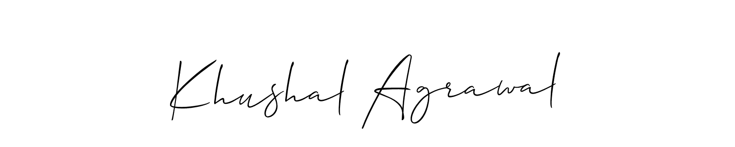 This is the best signature style for the Khushal Agrawal name. Also you like these signature font (Allison_Script). Mix name signature. Khushal Agrawal signature style 2 images and pictures png