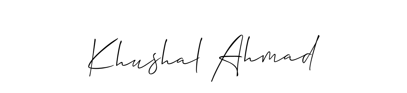 How to Draw Khushal Ahmad signature style? Allison_Script is a latest design signature styles for name Khushal Ahmad. Khushal Ahmad signature style 2 images and pictures png