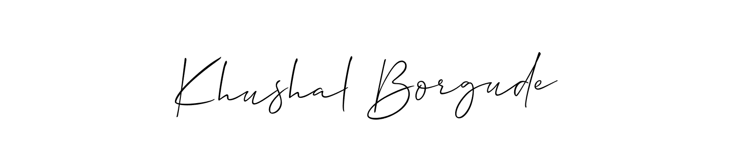 Khushal Borgude stylish signature style. Best Handwritten Sign (Allison_Script) for my name. Handwritten Signature Collection Ideas for my name Khushal Borgude. Khushal Borgude signature style 2 images and pictures png