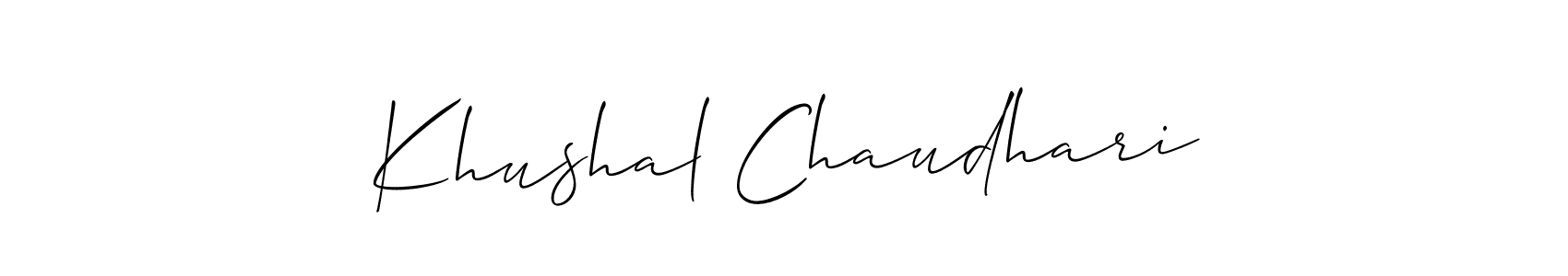 It looks lik you need a new signature style for name Khushal Chaudhari. Design unique handwritten (Allison_Script) signature with our free signature maker in just a few clicks. Khushal Chaudhari signature style 2 images and pictures png