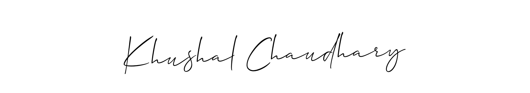 How to make Khushal Chaudhary name signature. Use Allison_Script style for creating short signs online. This is the latest handwritten sign. Khushal Chaudhary signature style 2 images and pictures png