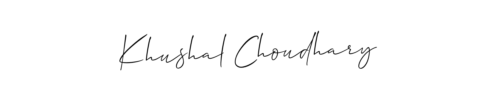 Use a signature maker to create a handwritten signature online. With this signature software, you can design (Allison_Script) your own signature for name Khushal Choudhary. Khushal Choudhary signature style 2 images and pictures png