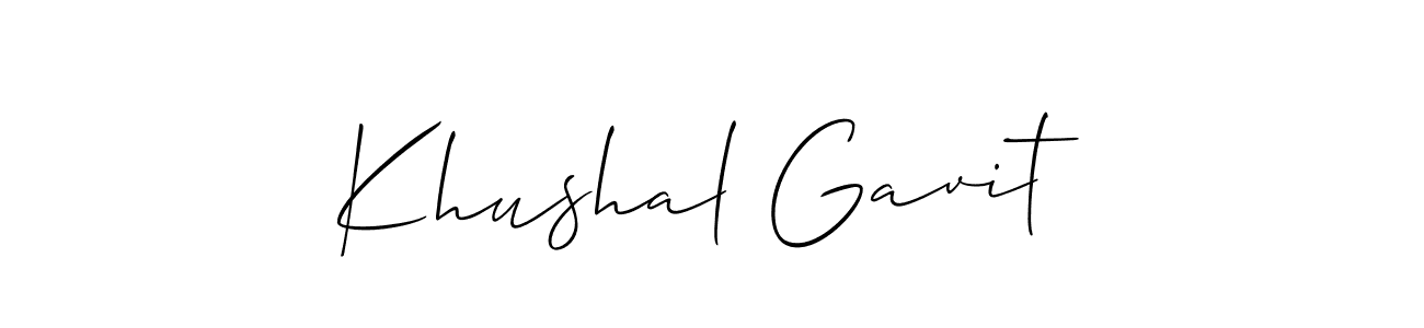 Design your own signature with our free online signature maker. With this signature software, you can create a handwritten (Allison_Script) signature for name Khushal Gavit. Khushal Gavit signature style 2 images and pictures png