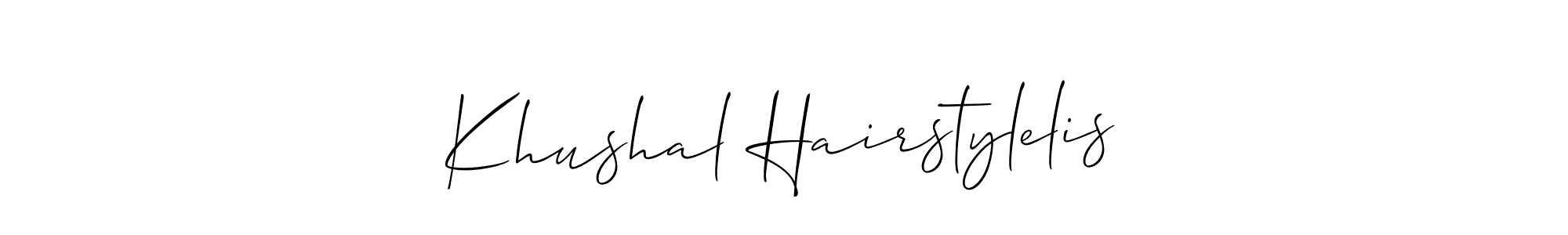 The best way (Allison_Script) to make a short signature is to pick only two or three words in your name. The name Khushal Hairstylelis include a total of six letters. For converting this name. Khushal Hairstylelis signature style 2 images and pictures png