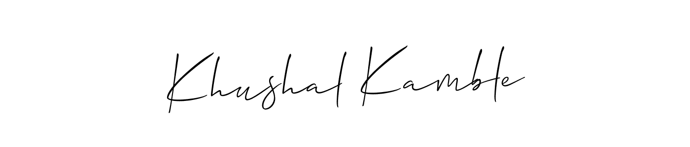 Design your own signature with our free online signature maker. With this signature software, you can create a handwritten (Allison_Script) signature for name Khushal Kamble. Khushal Kamble signature style 2 images and pictures png