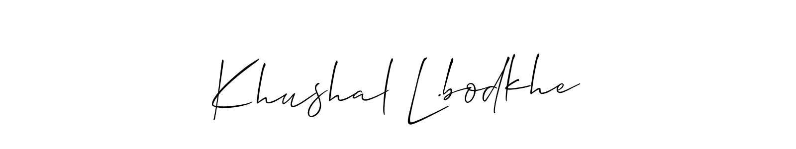 Best and Professional Signature Style for Khushal L.bodkhe. Allison_Script Best Signature Style Collection. Khushal L.bodkhe signature style 2 images and pictures png