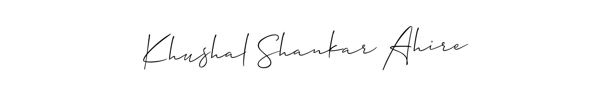 How to Draw Khushal Shankar Ahire signature style? Allison_Script is a latest design signature styles for name Khushal Shankar Ahire. Khushal Shankar Ahire signature style 2 images and pictures png