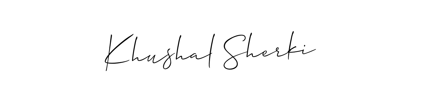 Also we have Khushal Sherki name is the best signature style. Create professional handwritten signature collection using Allison_Script autograph style. Khushal Sherki signature style 2 images and pictures png