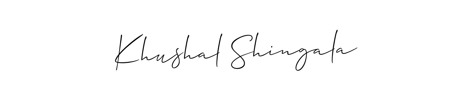 This is the best signature style for the Khushal Shingala name. Also you like these signature font (Allison_Script). Mix name signature. Khushal Shingala signature style 2 images and pictures png