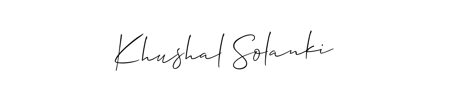 The best way (Allison_Script) to make a short signature is to pick only two or three words in your name. The name Khushal Solanki include a total of six letters. For converting this name. Khushal Solanki signature style 2 images and pictures png
