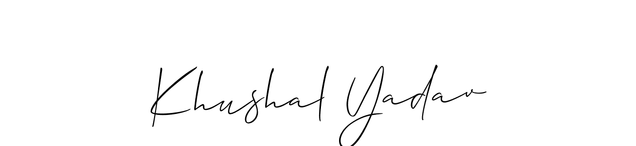 It looks lik you need a new signature style for name Khushal Yadav. Design unique handwritten (Allison_Script) signature with our free signature maker in just a few clicks. Khushal Yadav signature style 2 images and pictures png