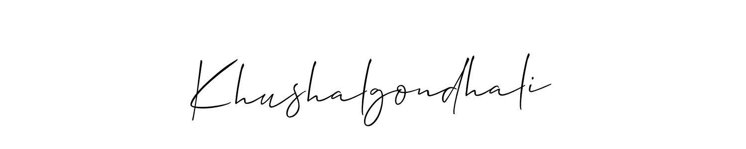 It looks lik you need a new signature style for name Khushalgondhali. Design unique handwritten (Allison_Script) signature with our free signature maker in just a few clicks. Khushalgondhali signature style 2 images and pictures png