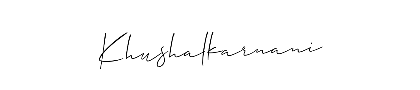 Check out images of Autograph of Khushalkarnani name. Actor Khushalkarnani Signature Style. Allison_Script is a professional sign style online. Khushalkarnani signature style 2 images and pictures png
