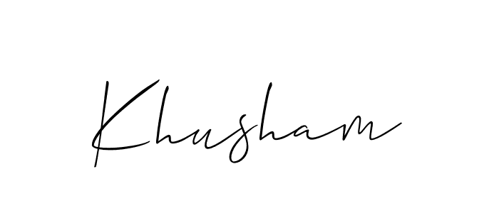The best way (Allison_Script) to make a short signature is to pick only two or three words in your name. The name Khusham include a total of six letters. For converting this name. Khusham signature style 2 images and pictures png