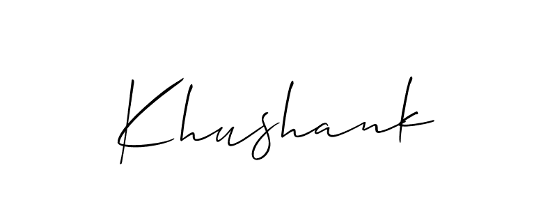 Also we have Khushank name is the best signature style. Create professional handwritten signature collection using Allison_Script autograph style. Khushank signature style 2 images and pictures png