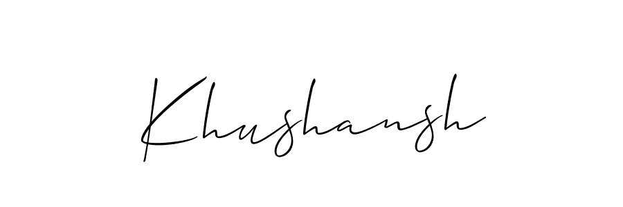 Best and Professional Signature Style for Khushansh. Allison_Script Best Signature Style Collection. Khushansh signature style 2 images and pictures png