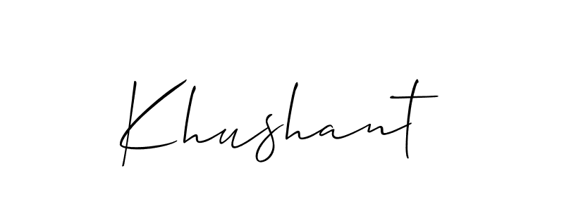 It looks lik you need a new signature style for name Khushant. Design unique handwritten (Allison_Script) signature with our free signature maker in just a few clicks. Khushant signature style 2 images and pictures png