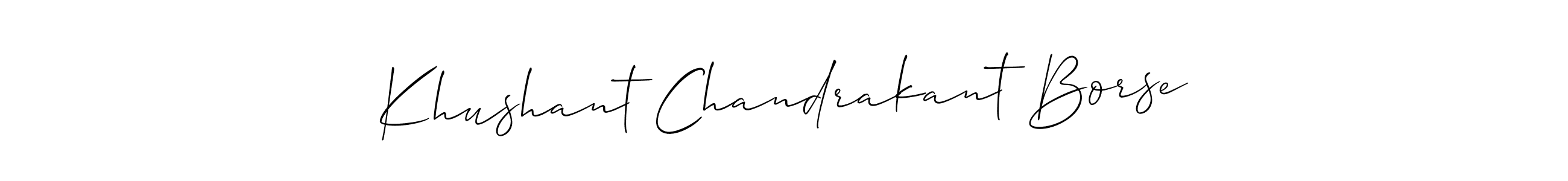 How to make Khushant Chandrakant Borse name signature. Use Allison_Script style for creating short signs online. This is the latest handwritten sign. Khushant Chandrakant Borse signature style 2 images and pictures png