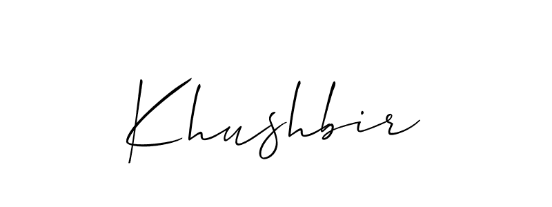 It looks lik you need a new signature style for name Khushbir. Design unique handwritten (Allison_Script) signature with our free signature maker in just a few clicks. Khushbir signature style 2 images and pictures png