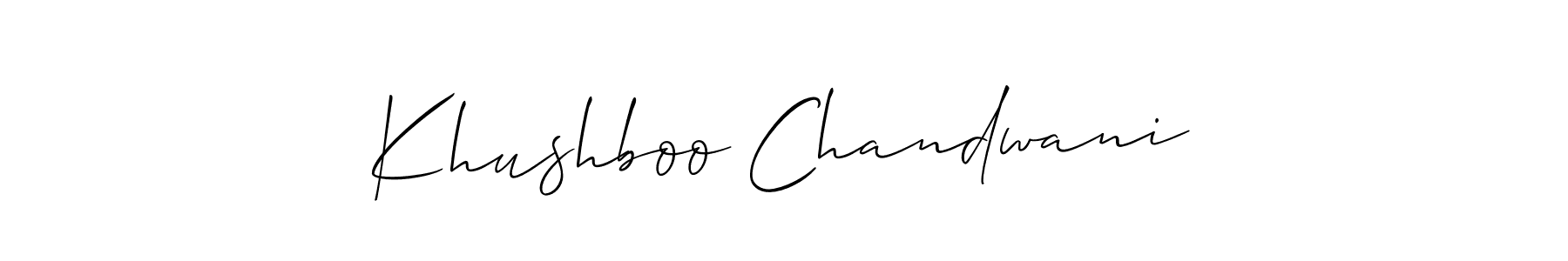 Once you've used our free online signature maker to create your best signature Allison_Script style, it's time to enjoy all of the benefits that Khushboo Chandwani name signing documents. Khushboo Chandwani signature style 2 images and pictures png