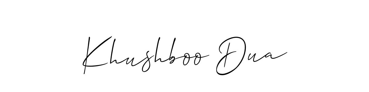 Once you've used our free online signature maker to create your best signature Allison_Script style, it's time to enjoy all of the benefits that Khushboo Dua name signing documents. Khushboo Dua signature style 2 images and pictures png