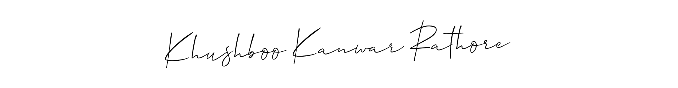 Use a signature maker to create a handwritten signature online. With this signature software, you can design (Allison_Script) your own signature for name Khushboo Kanwar Rathore. Khushboo Kanwar Rathore signature style 2 images and pictures png