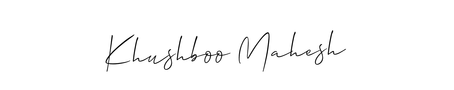 How to make Khushboo Mahesh signature? Allison_Script is a professional autograph style. Create handwritten signature for Khushboo Mahesh name. Khushboo Mahesh signature style 2 images and pictures png
