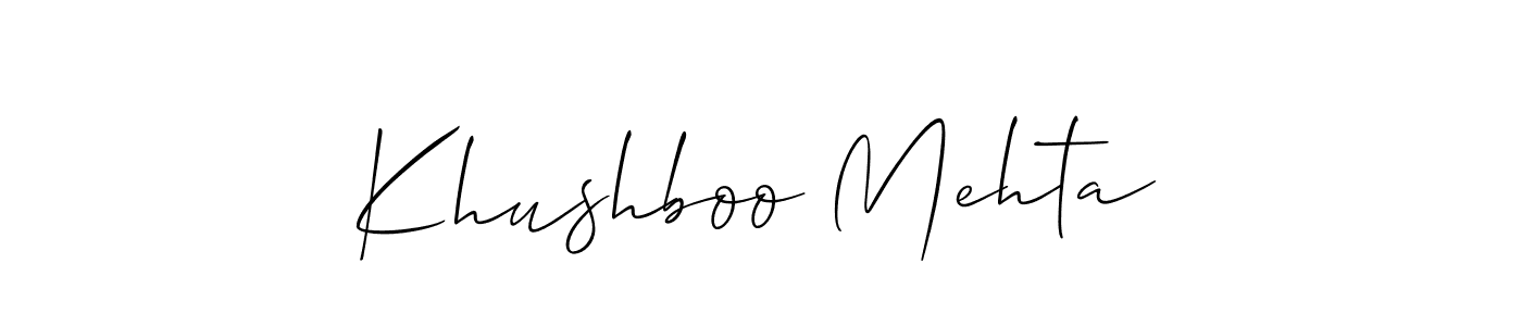 How to make Khushboo Mehta signature? Allison_Script is a professional autograph style. Create handwritten signature for Khushboo Mehta name. Khushboo Mehta signature style 2 images and pictures png