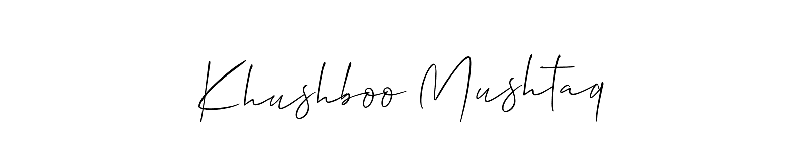 Khushboo Mushtaq stylish signature style. Best Handwritten Sign (Allison_Script) for my name. Handwritten Signature Collection Ideas for my name Khushboo Mushtaq. Khushboo Mushtaq signature style 2 images and pictures png