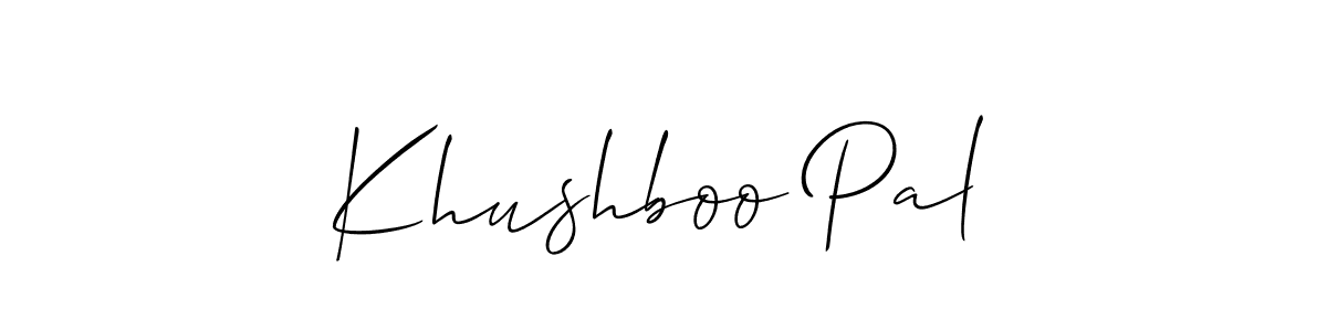 if you are searching for the best signature style for your name Khushboo Pal. so please give up your signature search. here we have designed multiple signature styles  using Allison_Script. Khushboo Pal signature style 2 images and pictures png