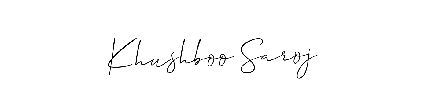 Similarly Allison_Script is the best handwritten signature design. Signature creator online .You can use it as an online autograph creator for name Khushboo Saroj. Khushboo Saroj signature style 2 images and pictures png