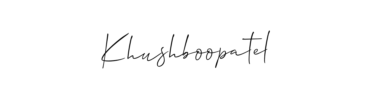 Similarly Allison_Script is the best handwritten signature design. Signature creator online .You can use it as an online autograph creator for name Khushboopatel. Khushboopatel signature style 2 images and pictures png