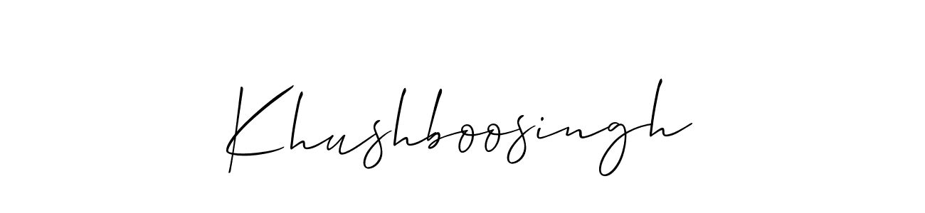 Make a beautiful signature design for name Khushboosingh. With this signature (Allison_Script) style, you can create a handwritten signature for free. Khushboosingh signature style 2 images and pictures png