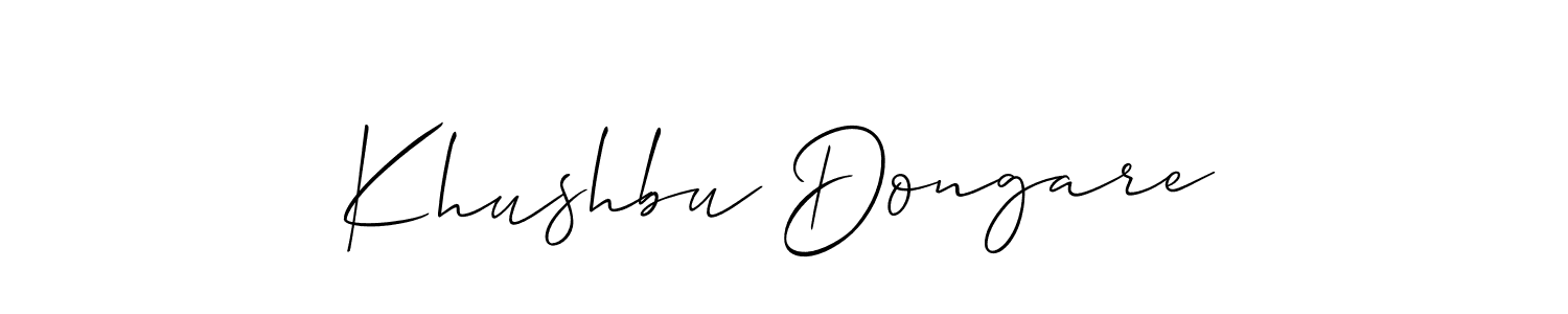 How to make Khushbu Dongare name signature. Use Allison_Script style for creating short signs online. This is the latest handwritten sign. Khushbu Dongare signature style 2 images and pictures png