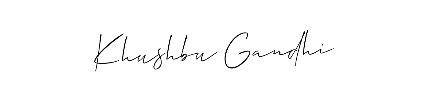 Khushbu Gandhi stylish signature style. Best Handwritten Sign (Allison_Script) for my name. Handwritten Signature Collection Ideas for my name Khushbu Gandhi. Khushbu Gandhi signature style 2 images and pictures png