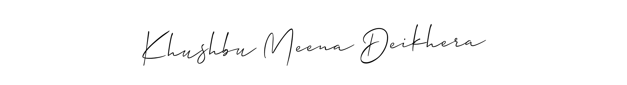 Make a beautiful signature design for name Khushbu Meena Deikhera. With this signature (Allison_Script) style, you can create a handwritten signature for free. Khushbu Meena Deikhera signature style 2 images and pictures png