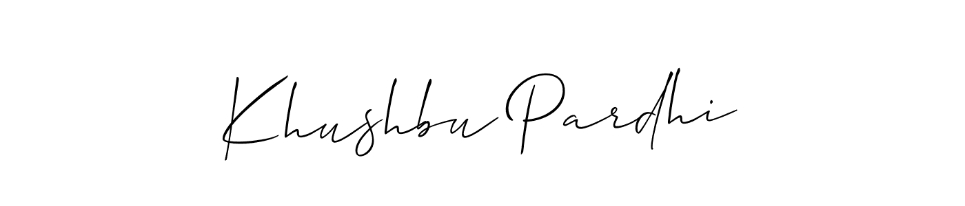 How to make Khushbu Pardhi name signature. Use Allison_Script style for creating short signs online. This is the latest handwritten sign. Khushbu Pardhi signature style 2 images and pictures png