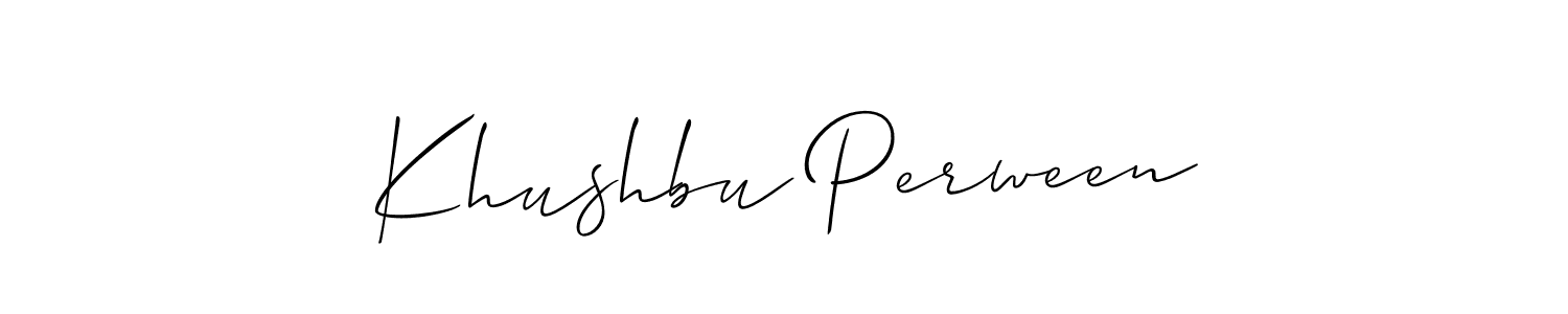 It looks lik you need a new signature style for name Khushbu Perween. Design unique handwritten (Allison_Script) signature with our free signature maker in just a few clicks. Khushbu Perween signature style 2 images and pictures png