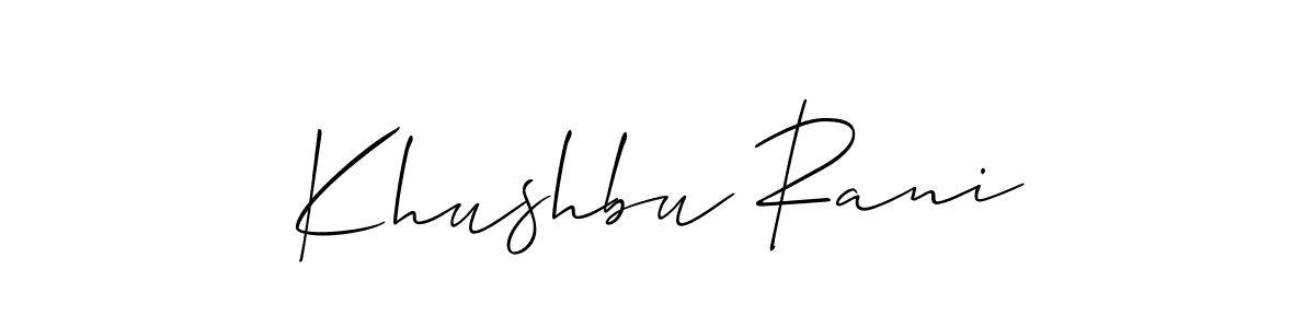 How to make Khushbu Rani signature? Allison_Script is a professional autograph style. Create handwritten signature for Khushbu Rani name. Khushbu Rani signature style 2 images and pictures png