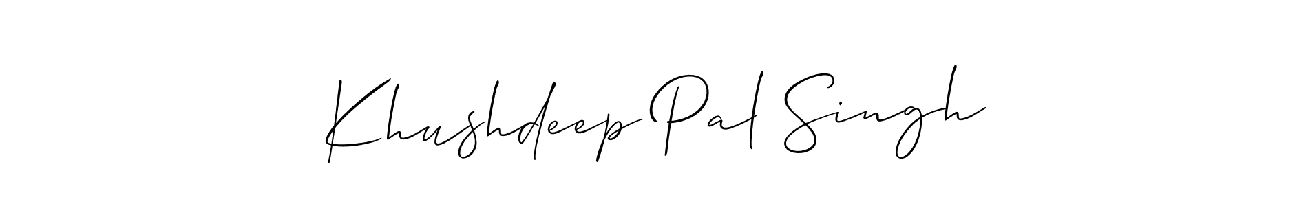 Allison_Script is a professional signature style that is perfect for those who want to add a touch of class to their signature. It is also a great choice for those who want to make their signature more unique. Get Khushdeep Pal Singh name to fancy signature for free. Khushdeep Pal Singh signature style 2 images and pictures png