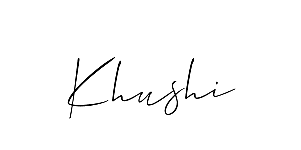 You should practise on your own different ways (Allison_Script) to write your name (Khushi) in signature. don't let someone else do it for you. Khushi signature style 2 images and pictures png