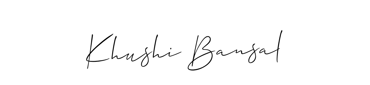 Create a beautiful signature design for name Khushi Bansal. With this signature (Allison_Script) fonts, you can make a handwritten signature for free. Khushi Bansal signature style 2 images and pictures png