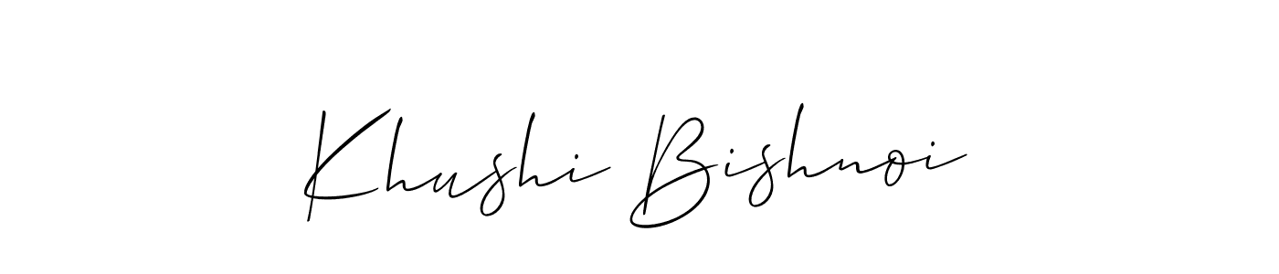 Design your own signature with our free online signature maker. With this signature software, you can create a handwritten (Allison_Script) signature for name Khushi Bishnoi. Khushi Bishnoi signature style 2 images and pictures png