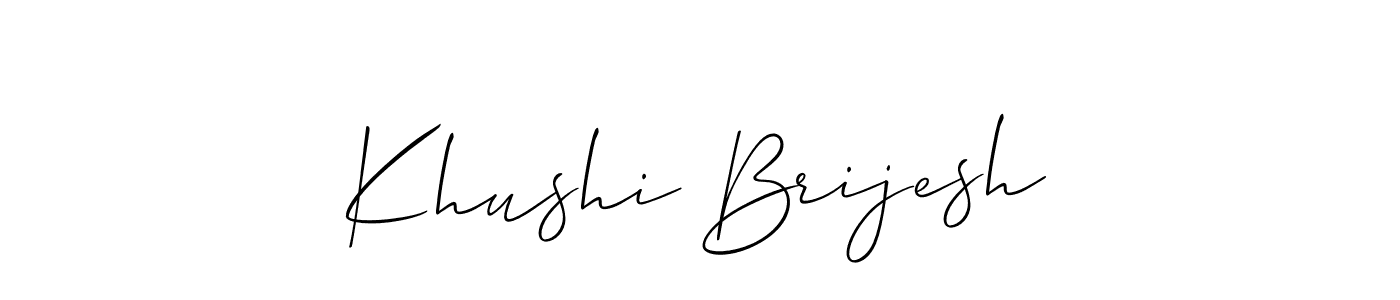 Similarly Allison_Script is the best handwritten signature design. Signature creator online .You can use it as an online autograph creator for name Khushi Brijesh. Khushi Brijesh signature style 2 images and pictures png